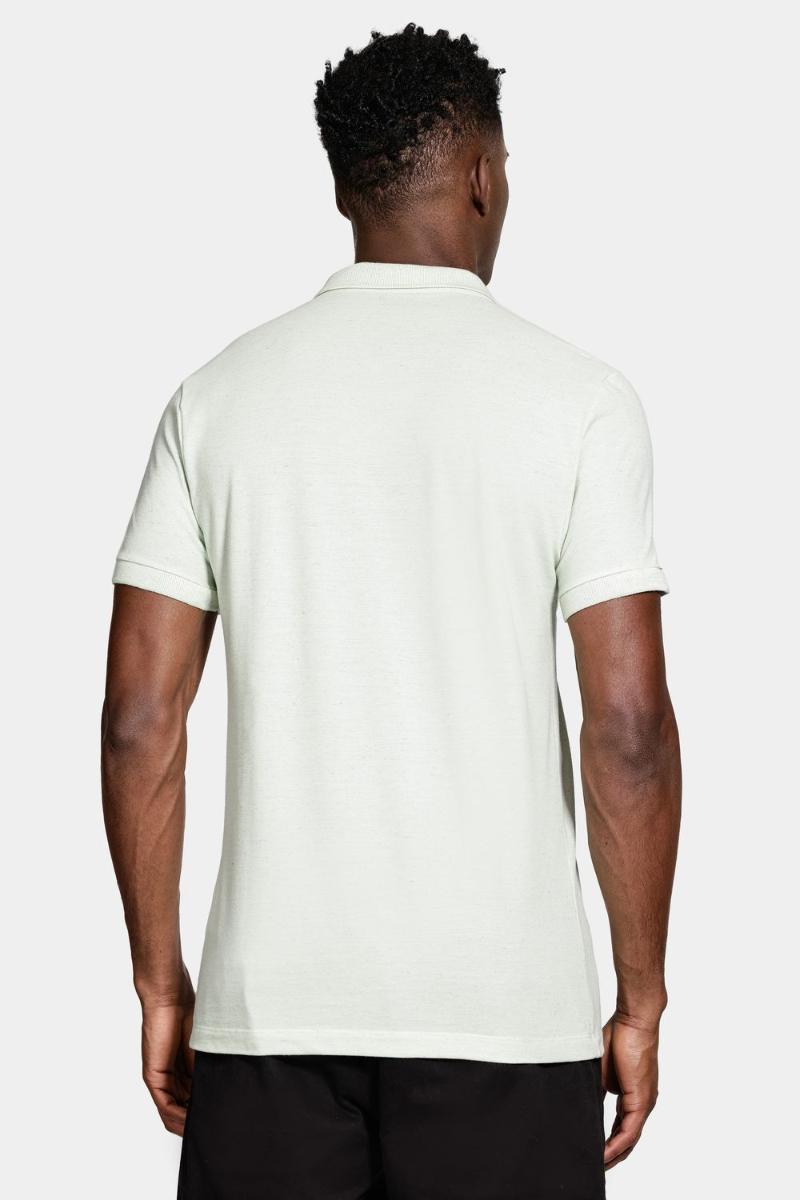 Polo Aramis Manga Curta Algodão Com Linho Verde Agua - 5