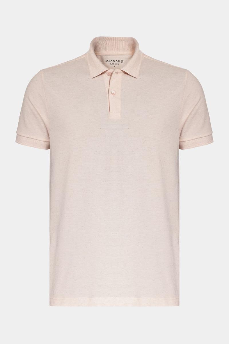 Polo Aramis Manga Curta Algodão Com Linho Salmao - 5
