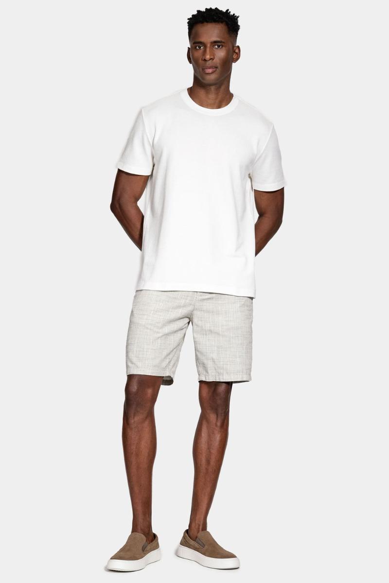 Camiseta Aramis Texturizada Manga Curta Bordado Off White - 2