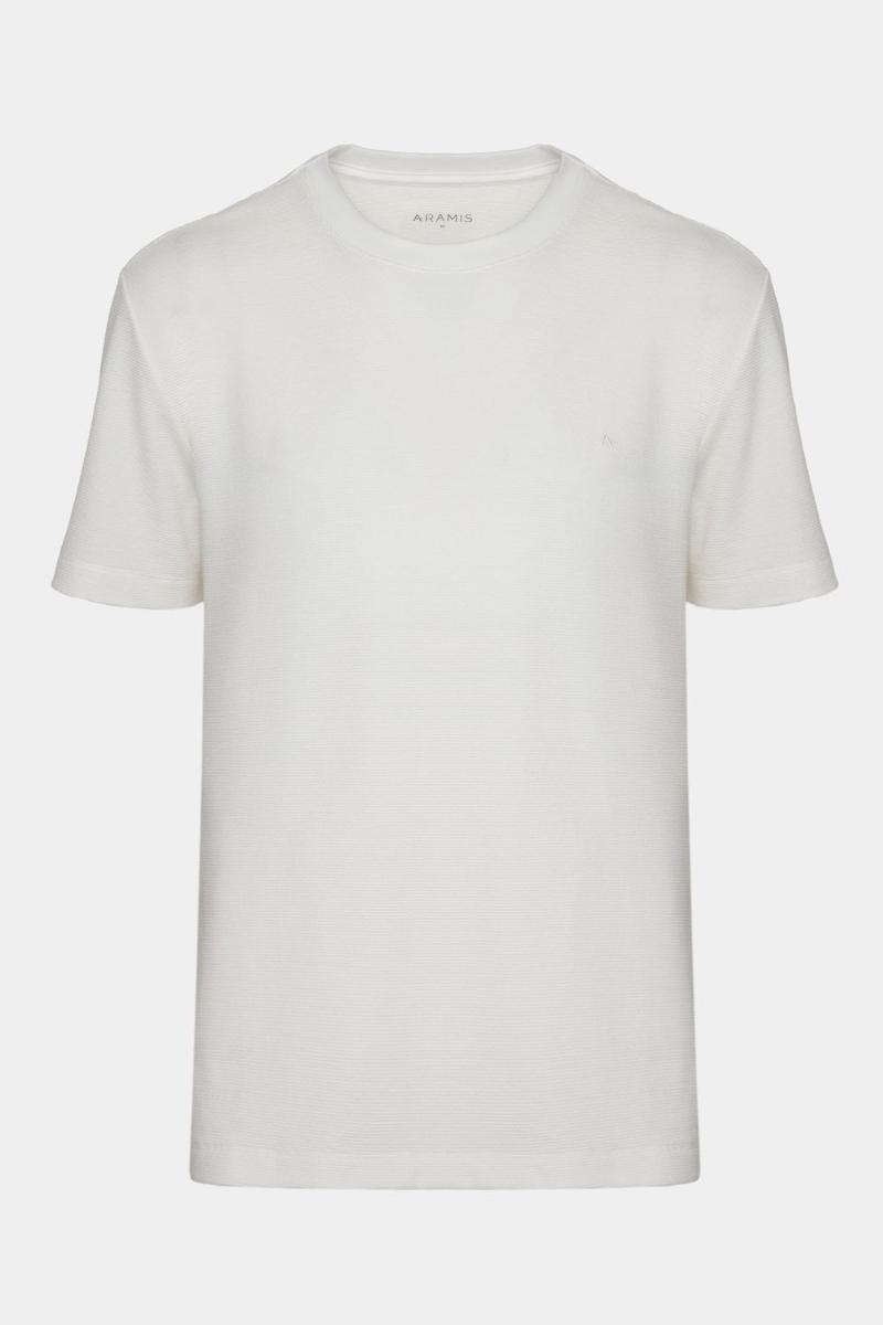 Camiseta Aramis Texturizada Manga Curta Bordado Off White - 5