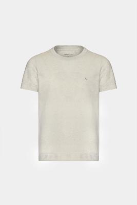 Camiseta Aramis Manga Curta Infantil Linho Bicolor Menta