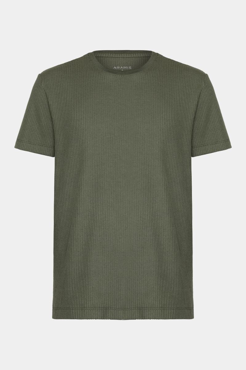 Camiseta Aramis Manga Curta Canelado Vegas Verde Militar - 1