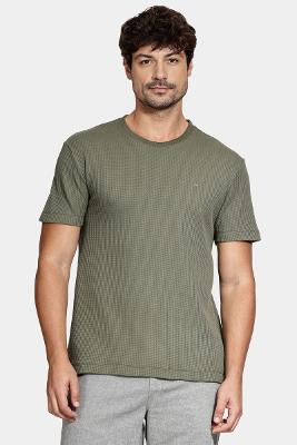 Camiseta Aramis Manga Curta Canelado Vegas Verde Militar
