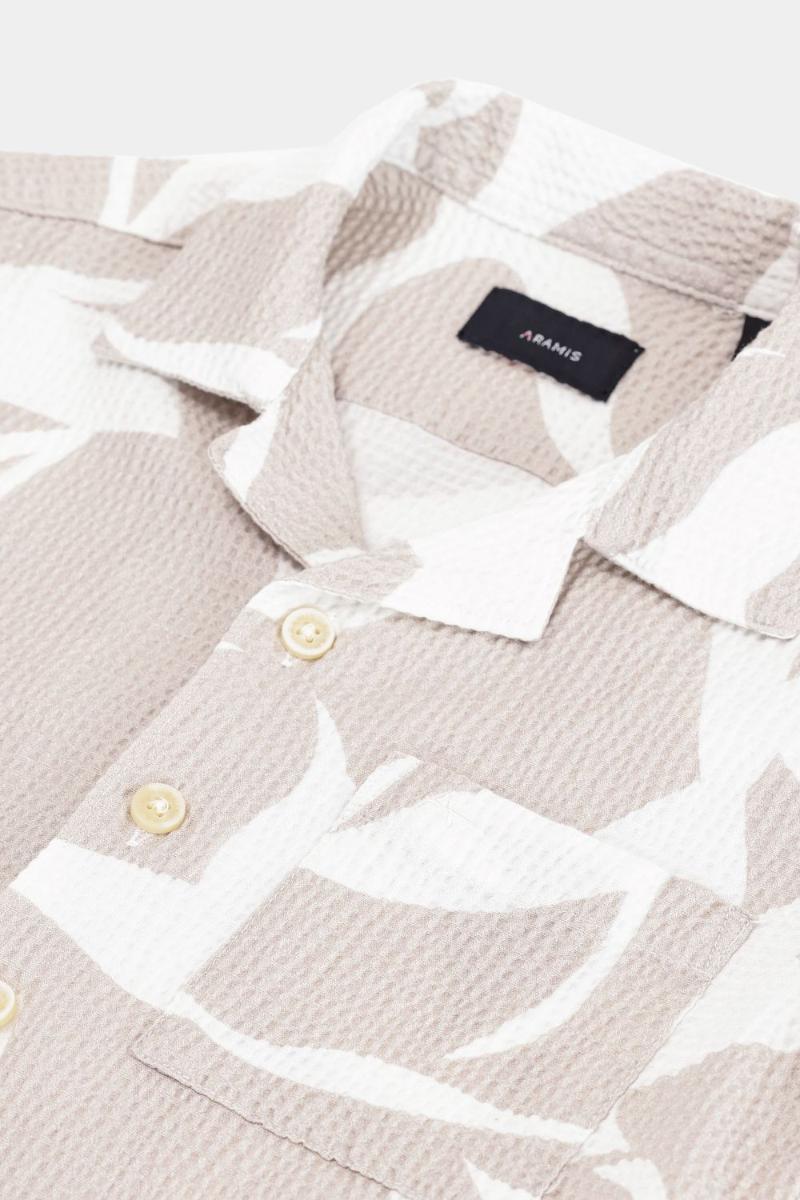 Camisa Aramis Regular Manga Curta Infantil Caqui Branco - 2