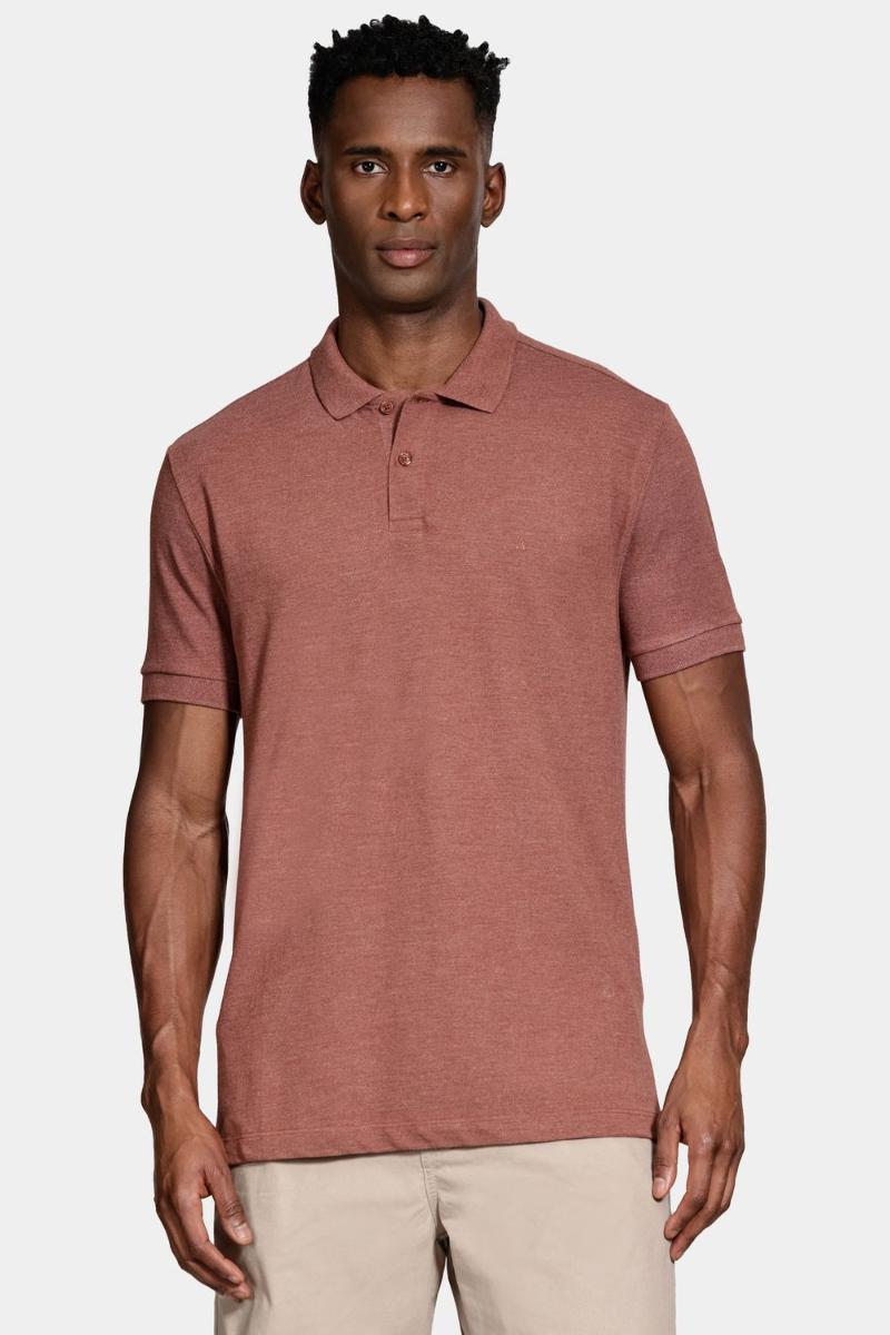 Polo Aramis Manga Curta Pontilhada Black Out Tijolo - 2