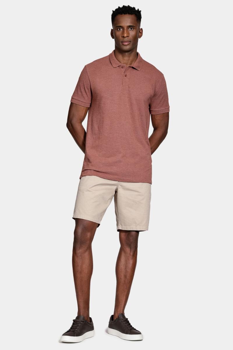 Polo Aramis Manga Curta Pontilhada Black Out Tijolo - 3