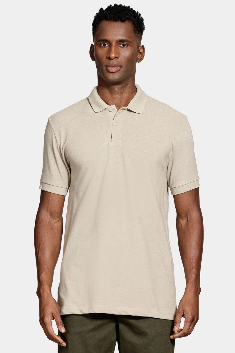Polo Aramis Manga Curta Pontilhada Black Out Bege - 1