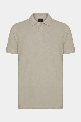 Polo Aramis Manga Curta Pontilhada Black Out Bege