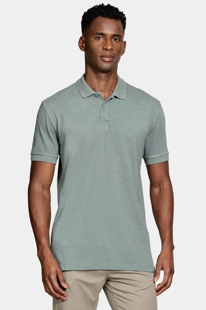 Polo Aramis Manga Curta Mescla Cores Verde Bandeira - 2