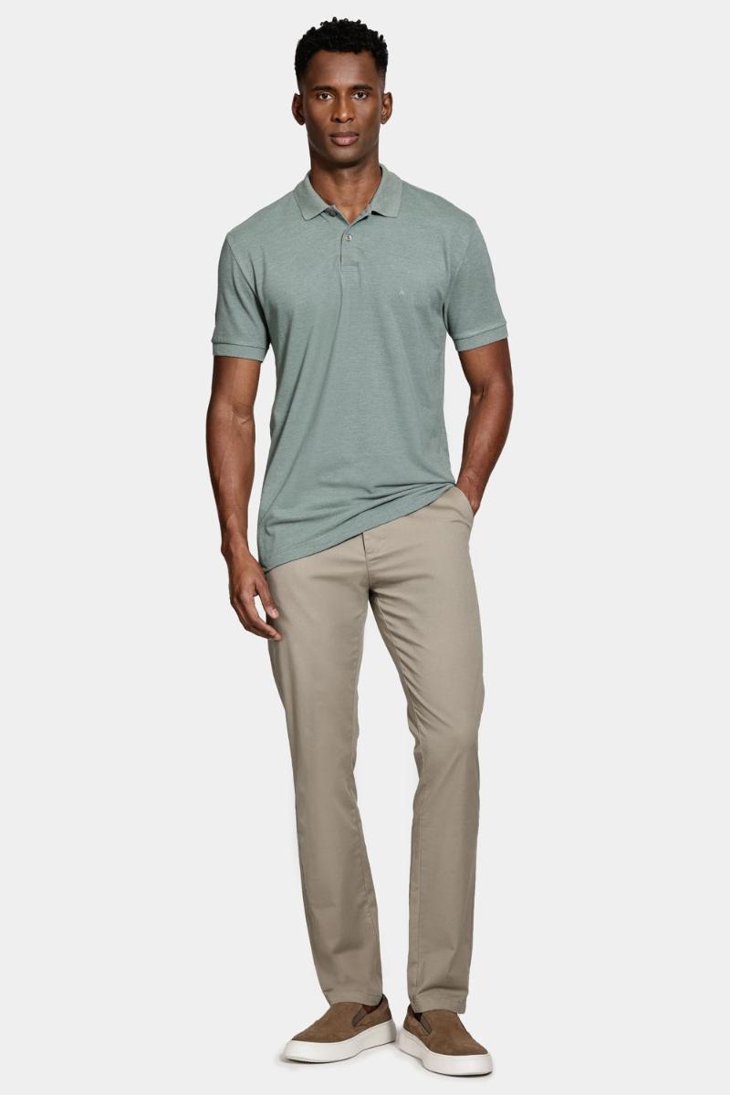 Polo Aramis Manga Curta Mescla Cores Verde Bandeira - 3