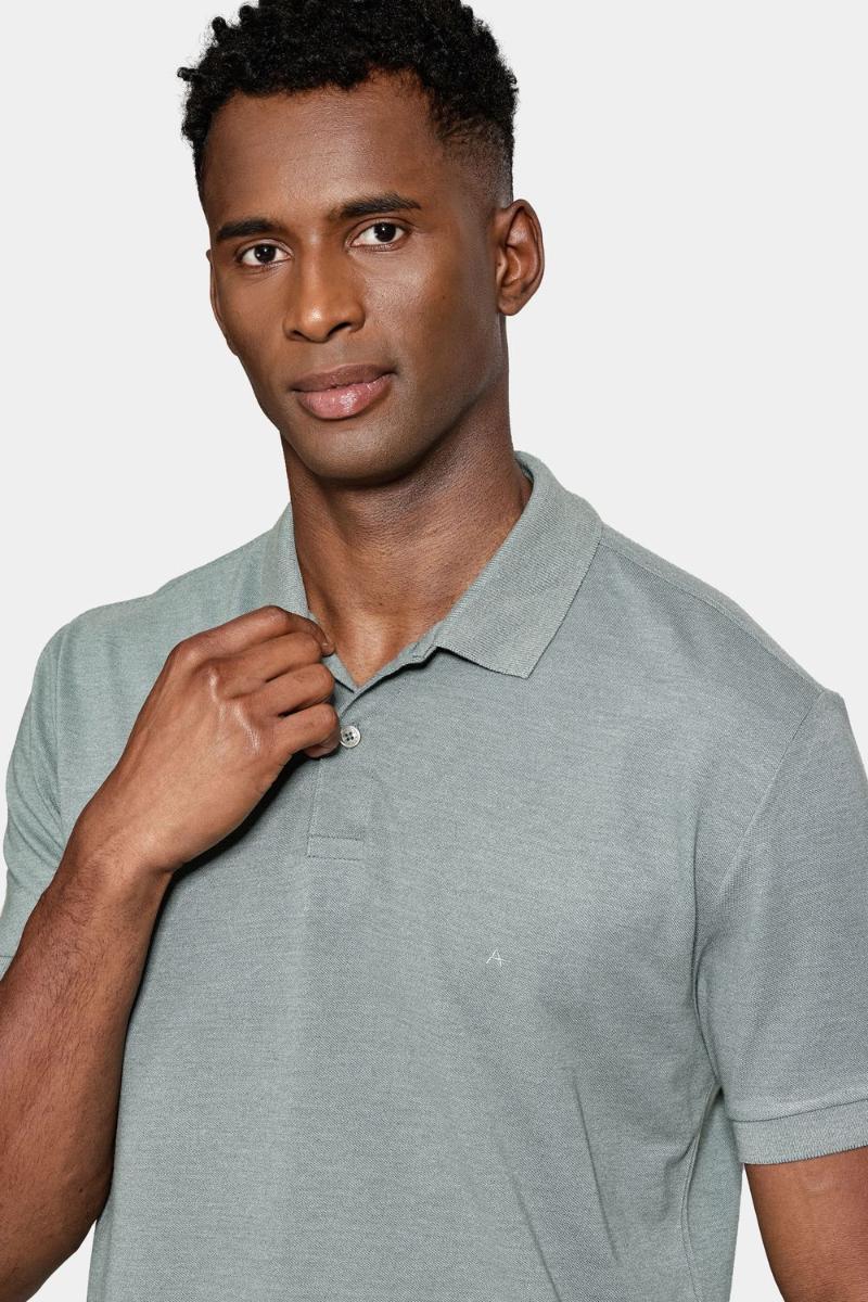 Polo Aramis Manga Curta Mescla Cores Verde Bandeira - 4