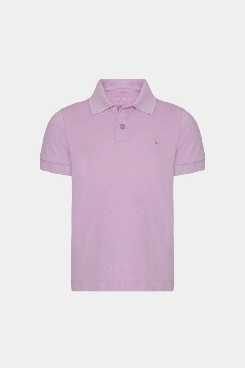 Polo Aramis Manga Curta Infantil Piquet Lilas - 1
