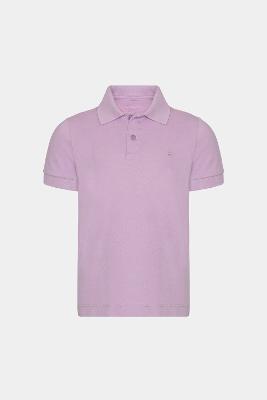 Polo Aramis Manga Curta Infantil Piquet Lilas