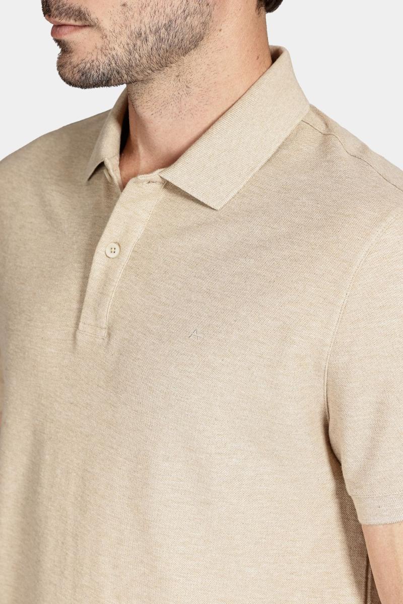 Polo Aramis Manga Curta Melange Areia - 3