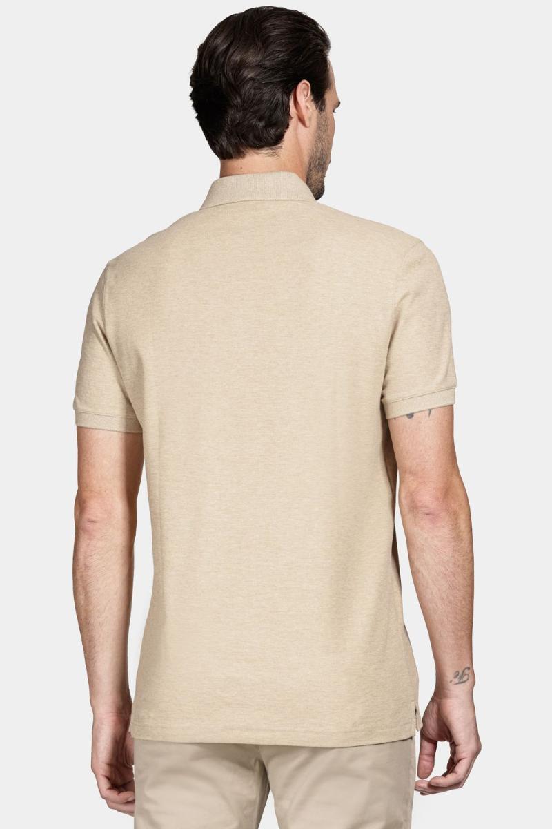 Polo Aramis Manga Curta Melange Areia - 4