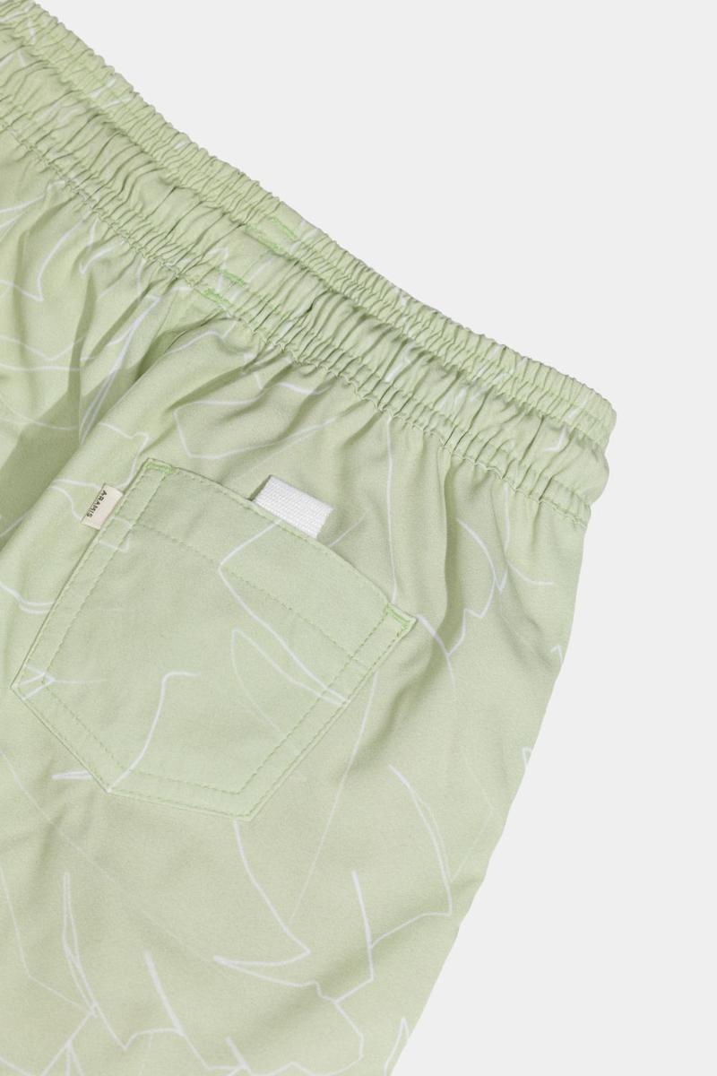 Short Aramis Praia Infantil Floral Elástico Menta - 2