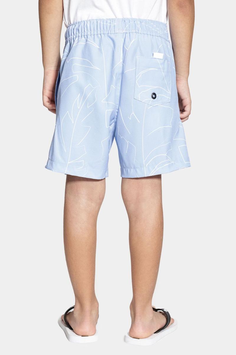 Short Aramis Praia Infantil Floral Elástico Azul Claro - 2