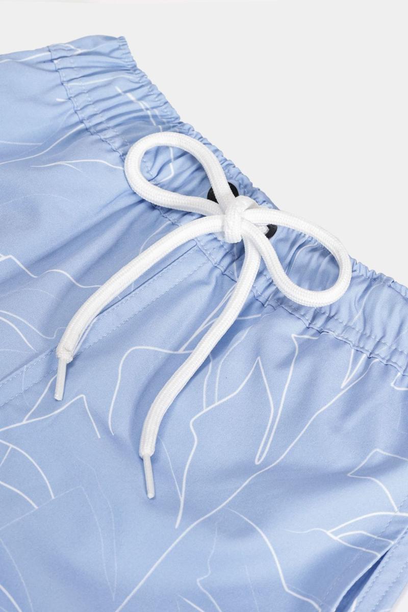 Short Aramis Praia Infantil Floral Elástico Azul Claro - 6