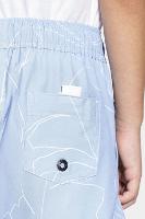Short Aramis Praia Infantil Floral Elástico Azul Claro