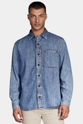 Camisa Aramis Manga Longa Overshirt Azul Jeans
