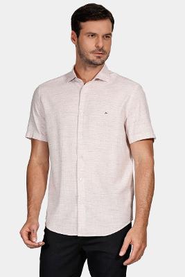 Camisa Slim Viscolino Colors Rosa
