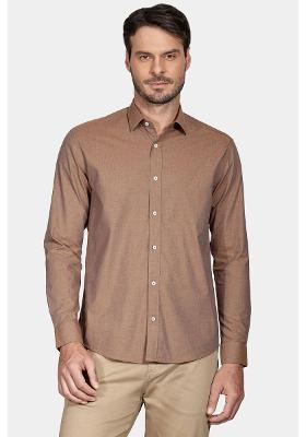 Camisa Slim Fil a Fil Antilia Ferrugem