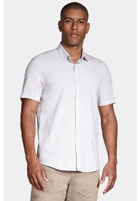 Camisa Manga Curta Cosmo Slim Algodão Modal Boa Vista Cáqui