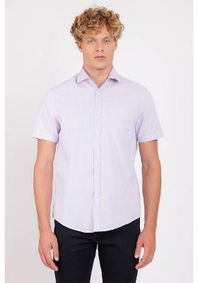 Camisa Regular Bolso Colors Lilás