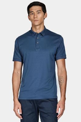 Polo Interlock Tech Manga Curta Azul Petroleo