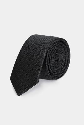 Gravata Aramis Jacquard Seda Waves Preto