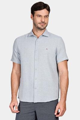 Camisa Aramis Regular Maquinetado Rústico Azul