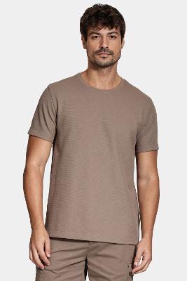 Camiseta Aramis Manga Curta Texture Interlock Charuto