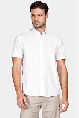 Camisa Aramis Tricoline Xadrez Branco Com Verde Claro
