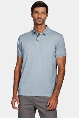 Polo Aramis Interlock Tech Manga Curta Azul Ceruleo