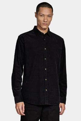 Camisa Manga Longa Move Slim em Veludo Cotelê Preto