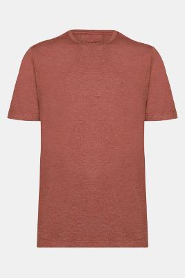 Camiseta Aramis Malha Mescla Manga Curta Básica Tijolo