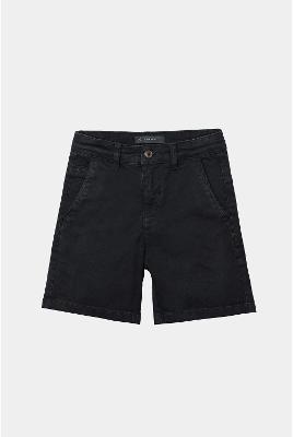 Bermuda Infantil Aramis Chino Algodão Sarjada Preto