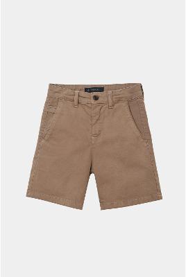 Bermuda Infantil Aramis Chino Algodão Sarjada Marrom