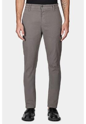 Calça Chino Slim Maquinetada Cinza