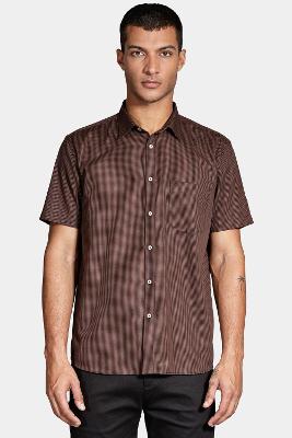 Camisa Aramis Manga Longa Regular Xadrez Marrom