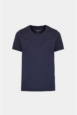 Camiseta Aramis Tricot Algodão Manga Curta Bordado Navy