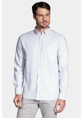Camisa Regular Oxford Peletizado Liocel Cinza
