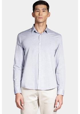 Camisa Slim em Algodão Willis Azul