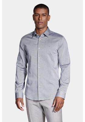 Camisa Slim Fio 50 Egípcio Petronas Cinza