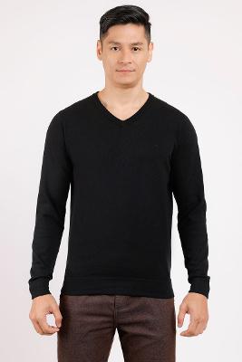 Tricot Manga Longa Gola v Preto