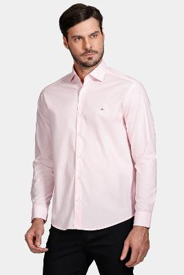 Camisa Slim Tricoline Stretch Rosa