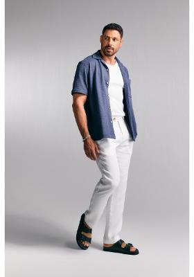 Camisa Aramis Manga Curta Regular Malha Com Gola Marinho