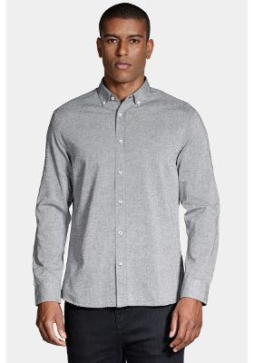 Camisa Manga Longa Move Slim Oxford Button Down Planalto Cinza