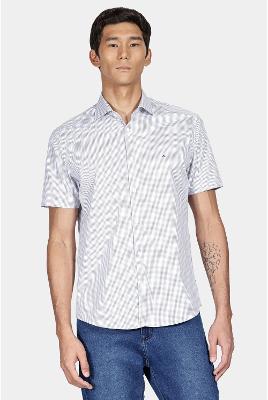 Camisa Aramis Tricoline Xadrez Branco