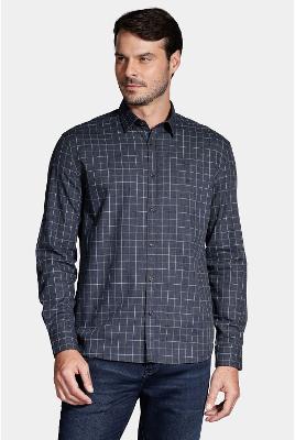 Camisa Aramis Manga Longa Regular Flanela Marinho